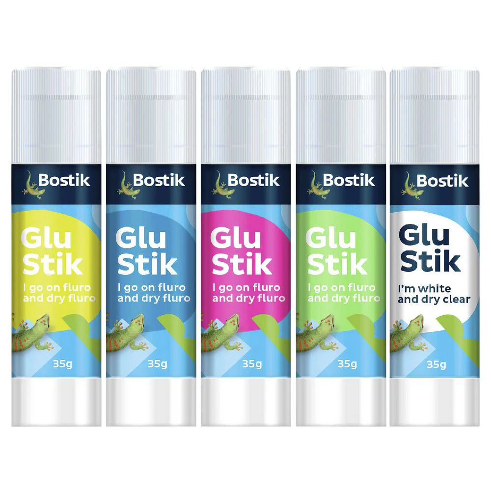 Bostik Glu Stik Rainbow Colours Glue Sticks 5 Pack 35g - Image 2
