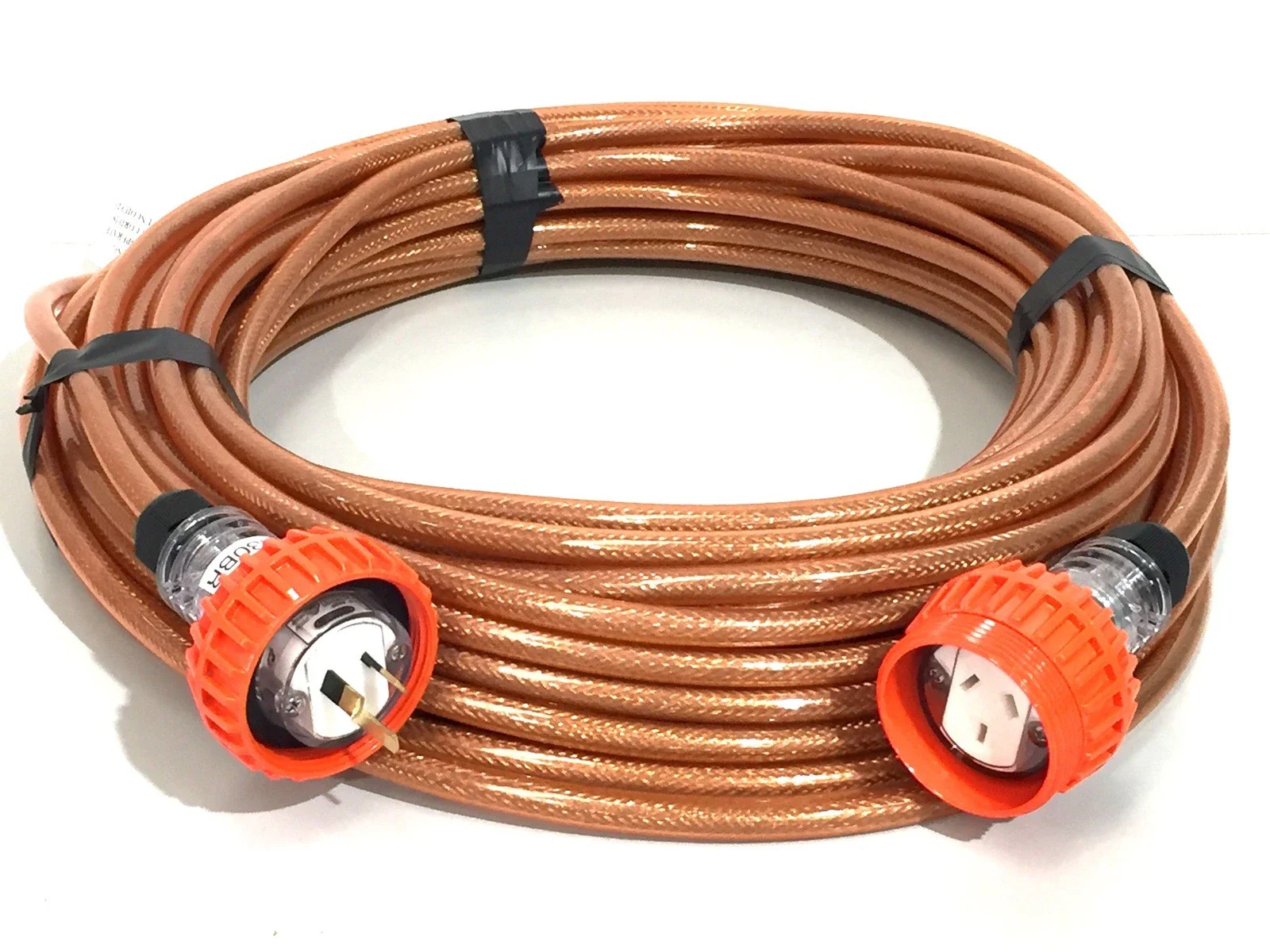 Extension Lead Braided 3 Pin 10 Amp Flat Pin Straight Plug 30 metre 1.5mm Clear cable 240V - Image 2