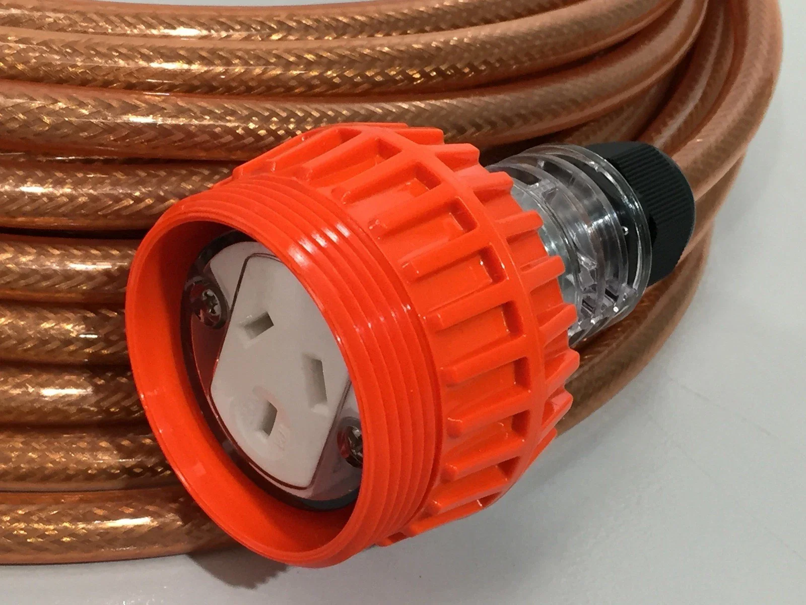 Extension Lead Braided 3 Pin 10 Amp Flat Pin Straight Plug 30 metre 1.5mm Clear cable 240V - Image 5
