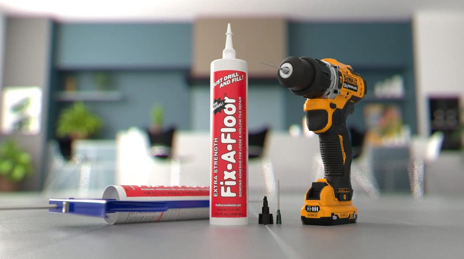 Fix-A-Floor Loose Tile Repair Adhesive Needle [Pro Pack] Includes a Micro Syringe Injector and Drill Bit - Image 3