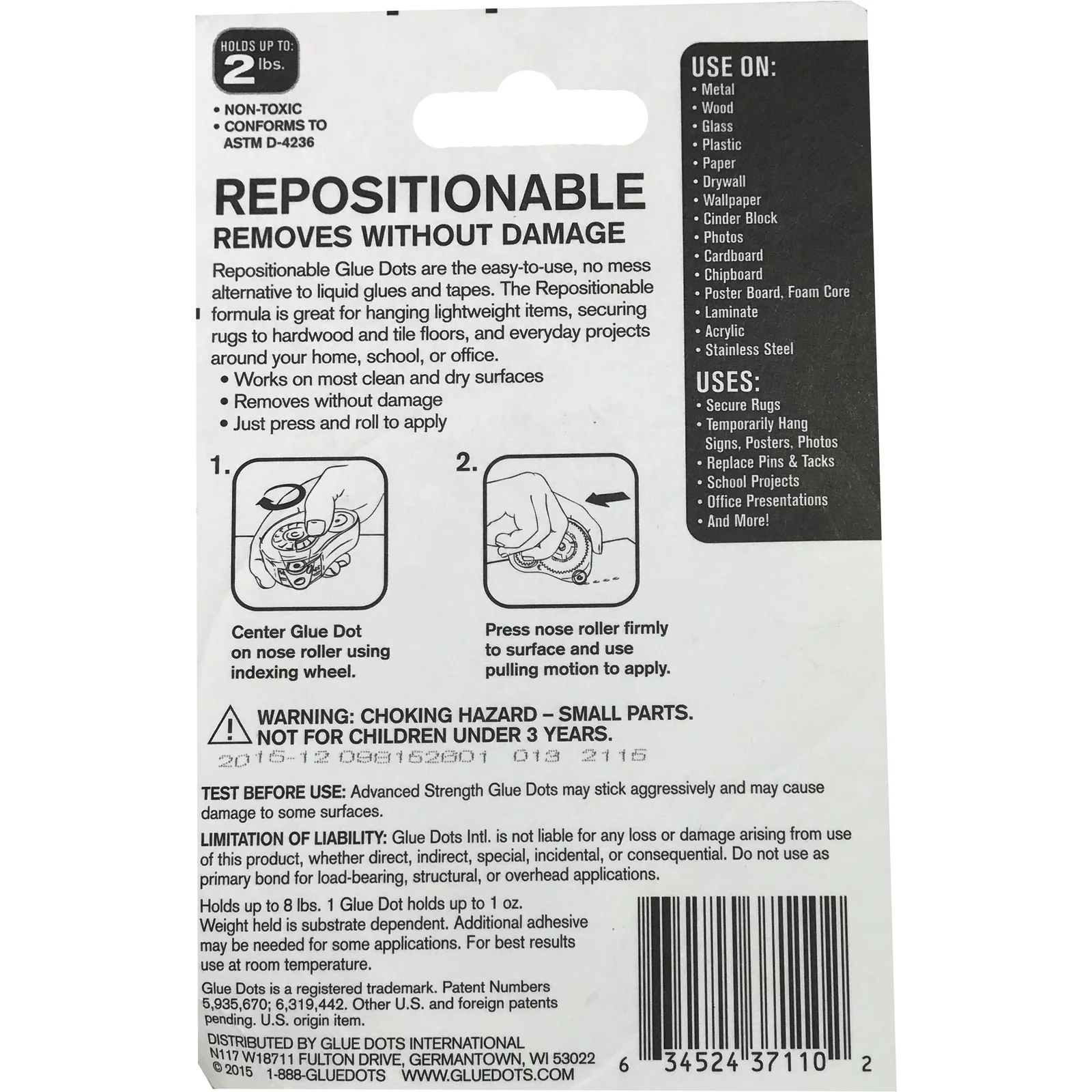 Glue Dots Repositionable Instant No Dry Time No Mess Drips Or Spills Easy Press and Roll 125 Dots - Image 4