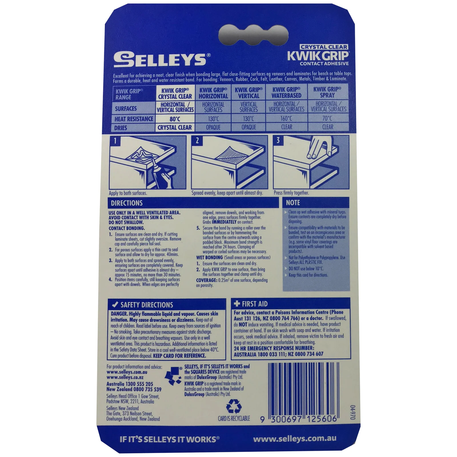 KwikGrip Crystal Clear Contact Adhesive Clear Heat and Water Resistant 50ml - Image 2