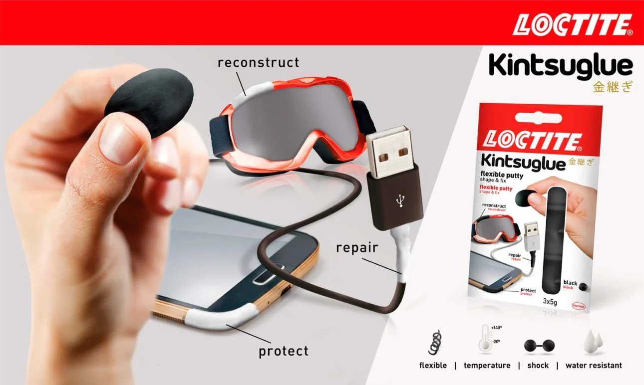 Loctite Kintsuglue Flexible Putty 3 x 5g [Black] - Image 3