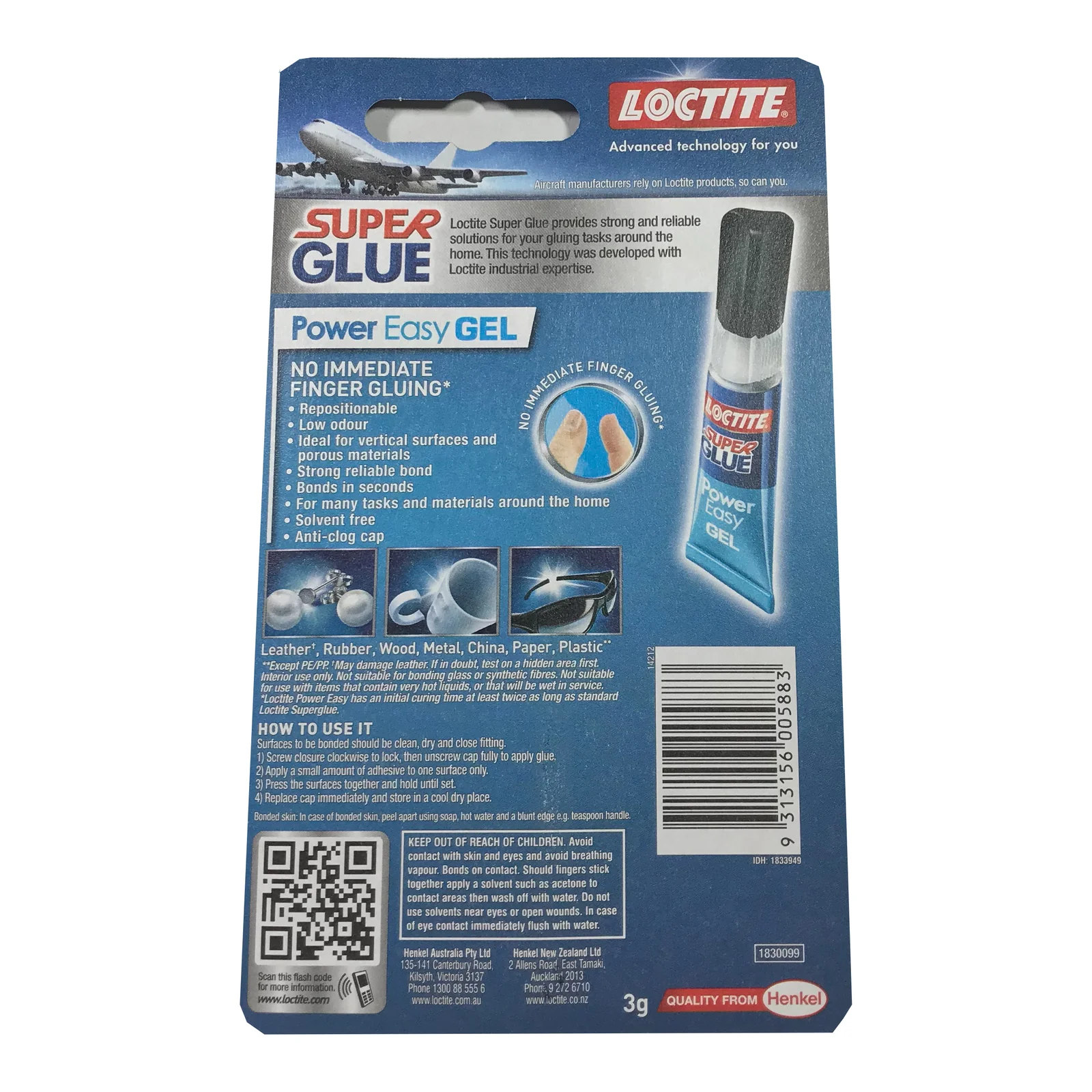 Loctite Super glue Gel - Power Easy Repositionable Solvent Free 3g - Image 2