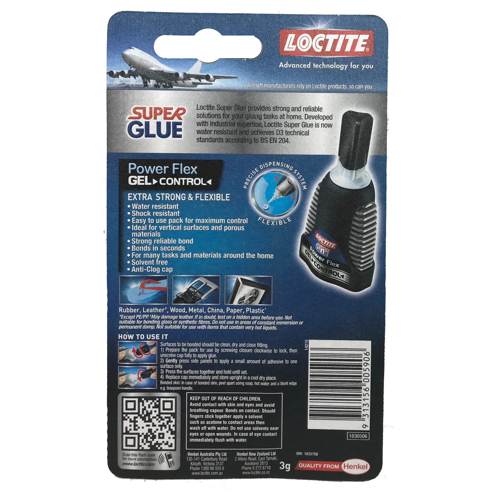 Loctite Super Glue Gel Power Flex Rubber Infused Formula Extra Strong and Flexible 3g - Image 3