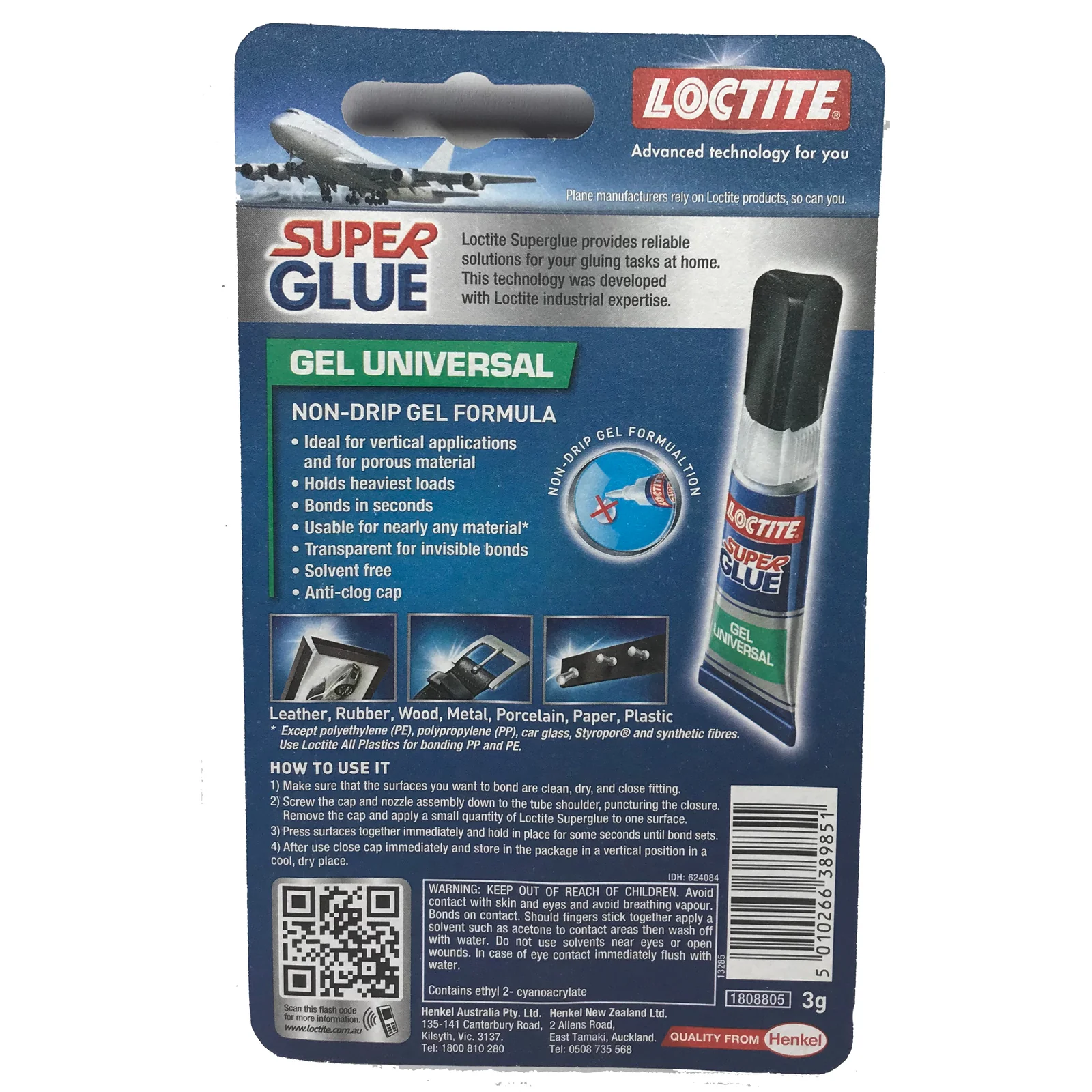 Loctite Super Glue Gel Universal Non Drip Formula 3g - Image 2