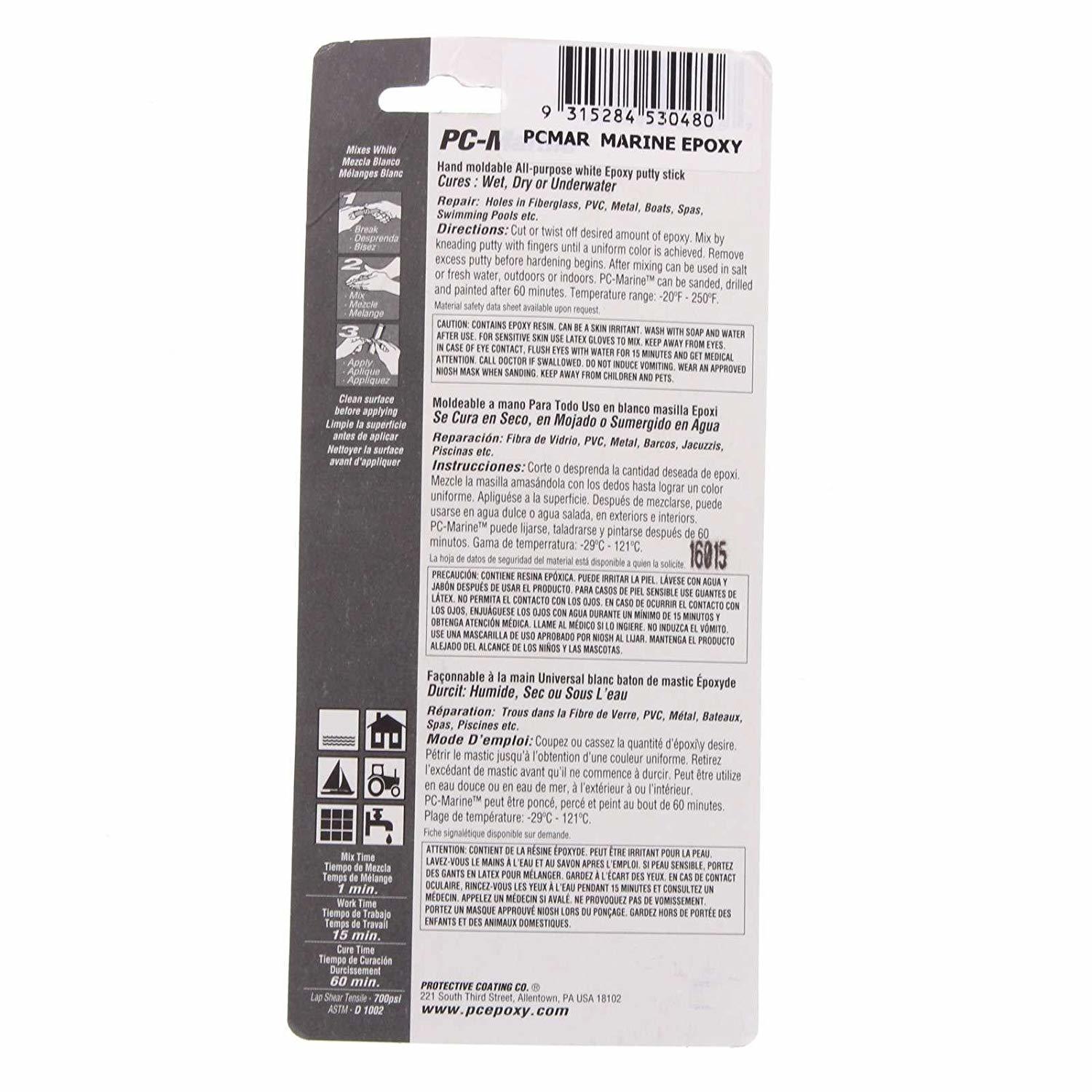 PC Marine Epoxy Putty 15 Minutes Cures Underwater 57g - Image 2