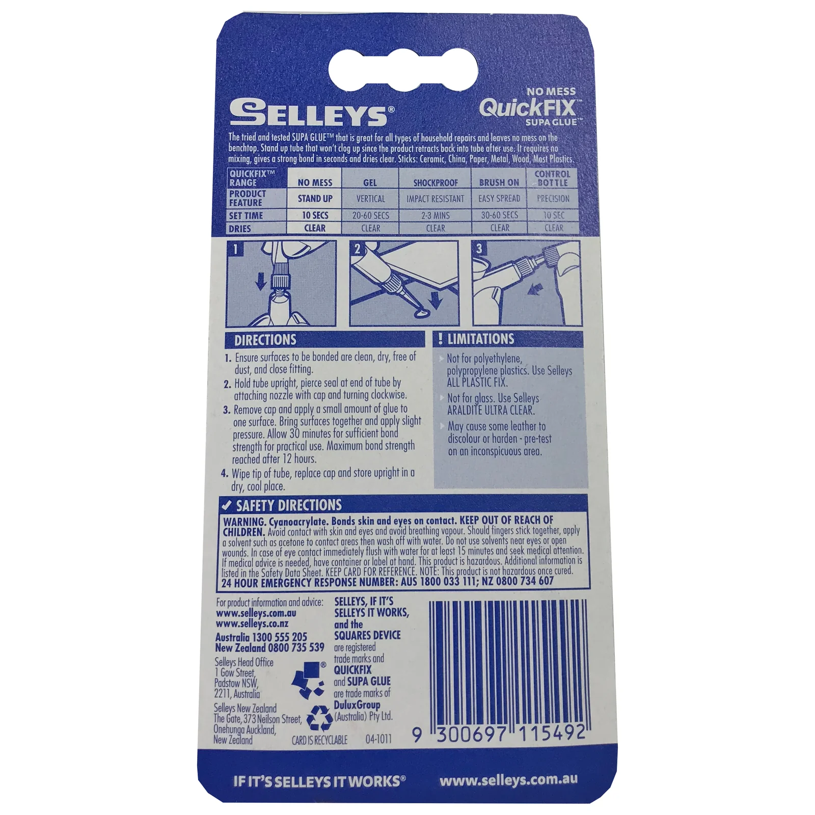 QuickFix Supa Glue Liquid Non Clog Slef piercing cap Sets in 10 Seconds 2 x 3ml - Image 2