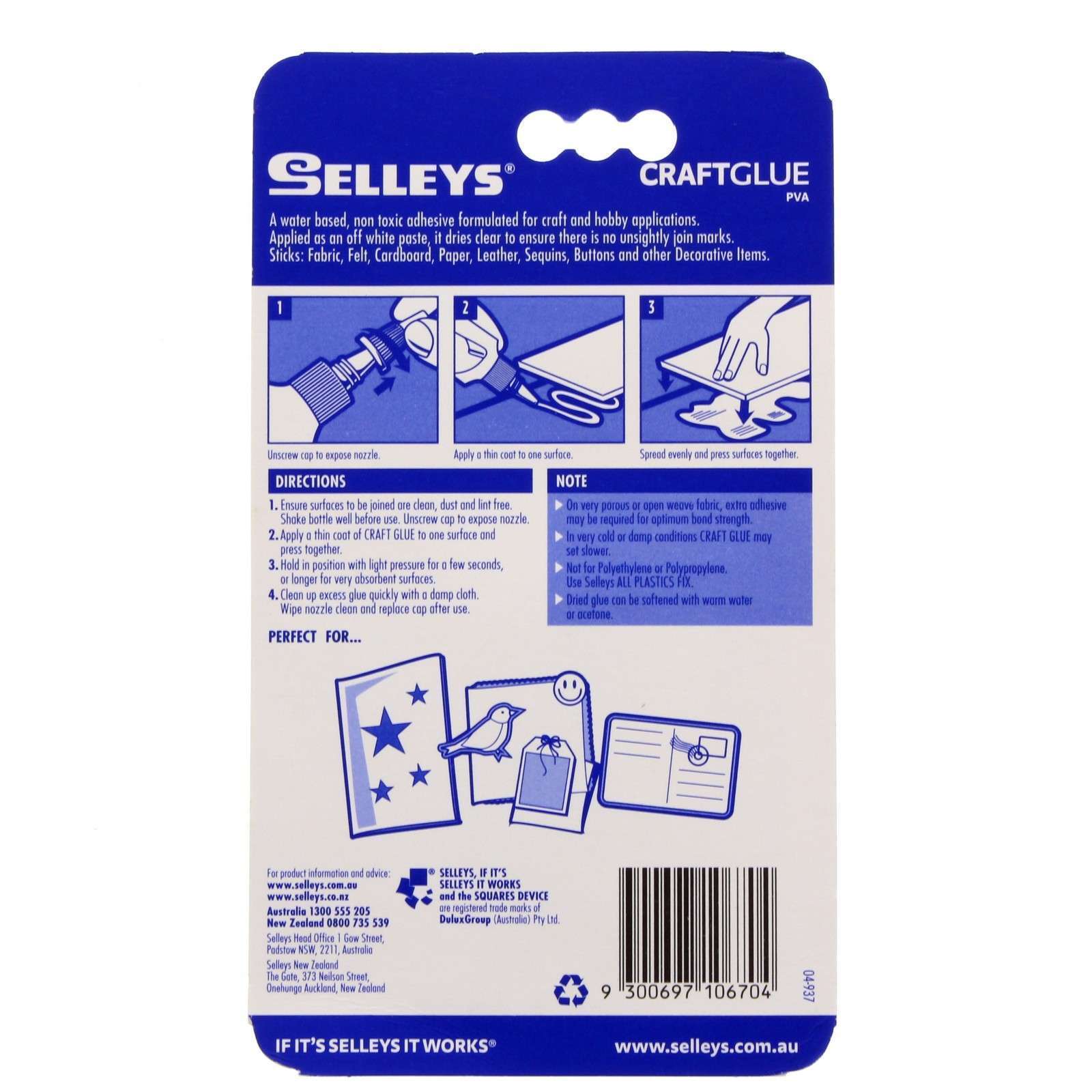 Selleys Craft Glue PVA Non Toxic Hobby Dries Clear 100ml - Image 2