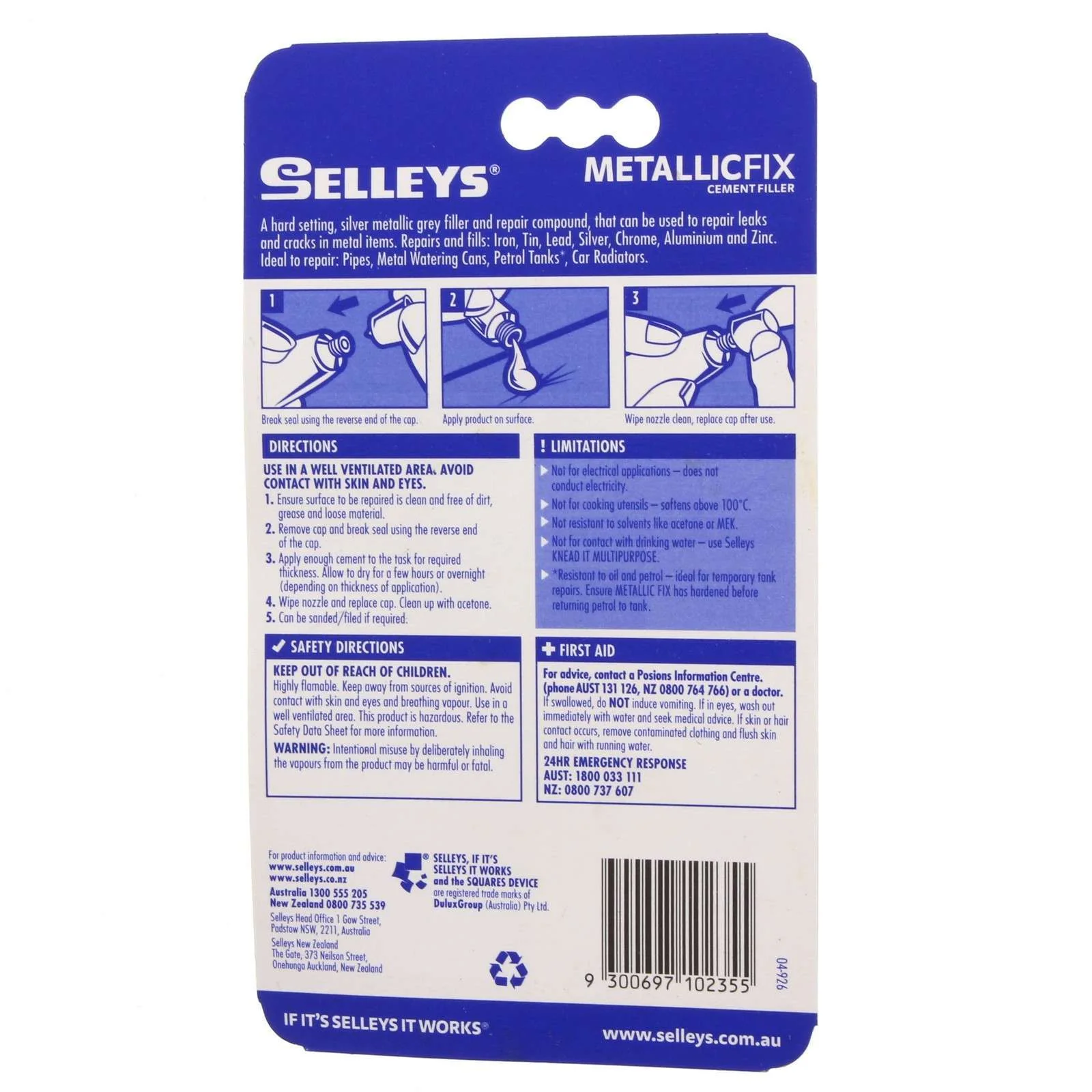 Selleys Metallic Cement Resists Boiling water, petrol and Oil 25g - Image 3