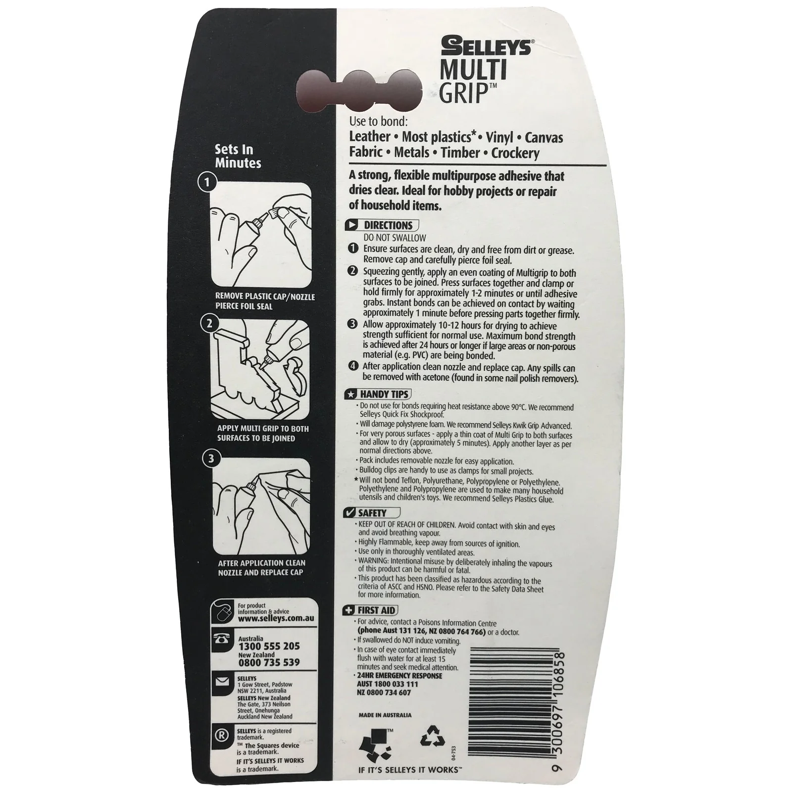 Selleys Multi Grip - All Purpose super strong fast drying adhesive 30ml - Image 2