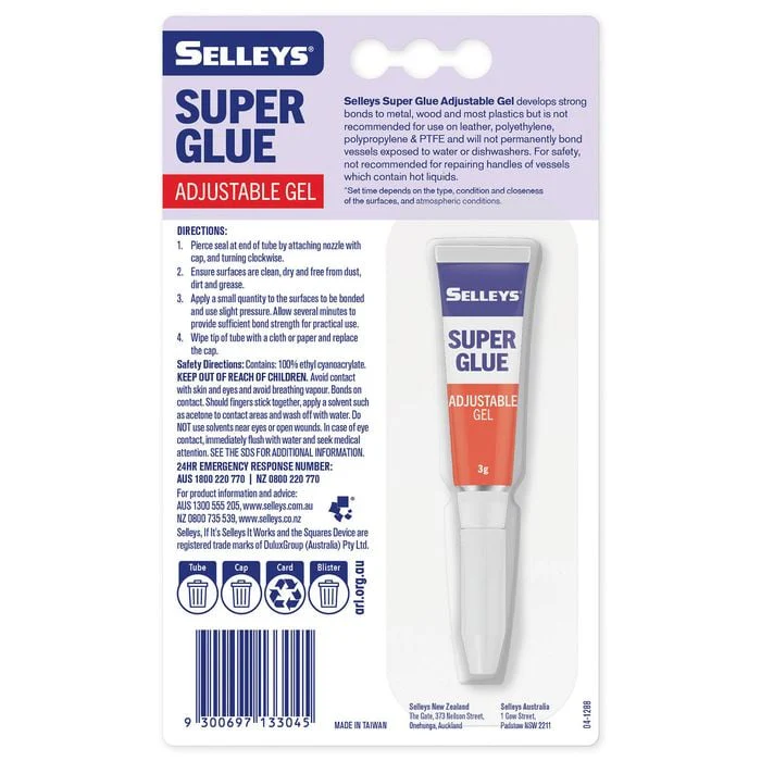 Selleys Super Gel Glue Adjustable 30sec 3g - Image 2