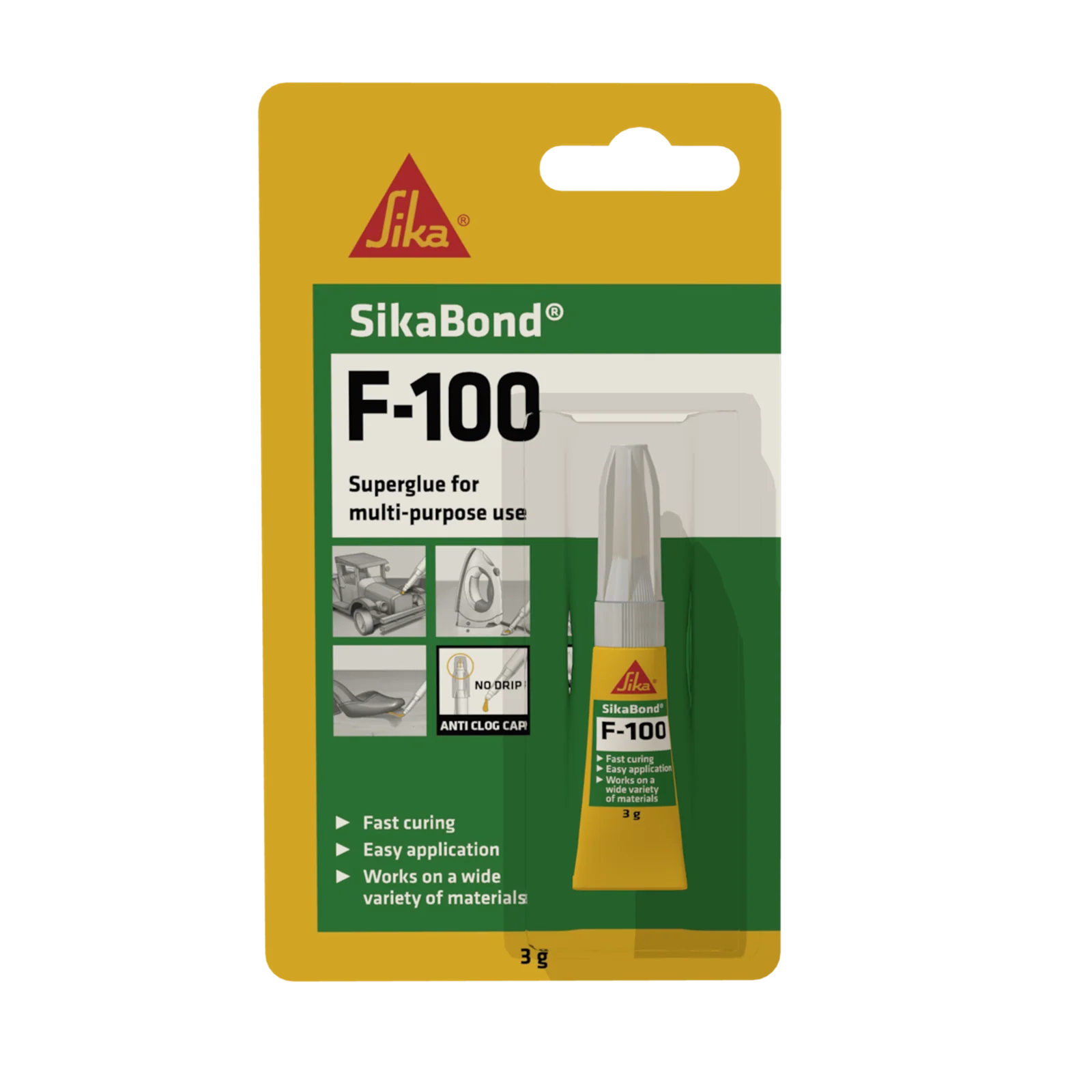 SikaBond F100 Superglue with Anticlog Cap 3g - Image 2