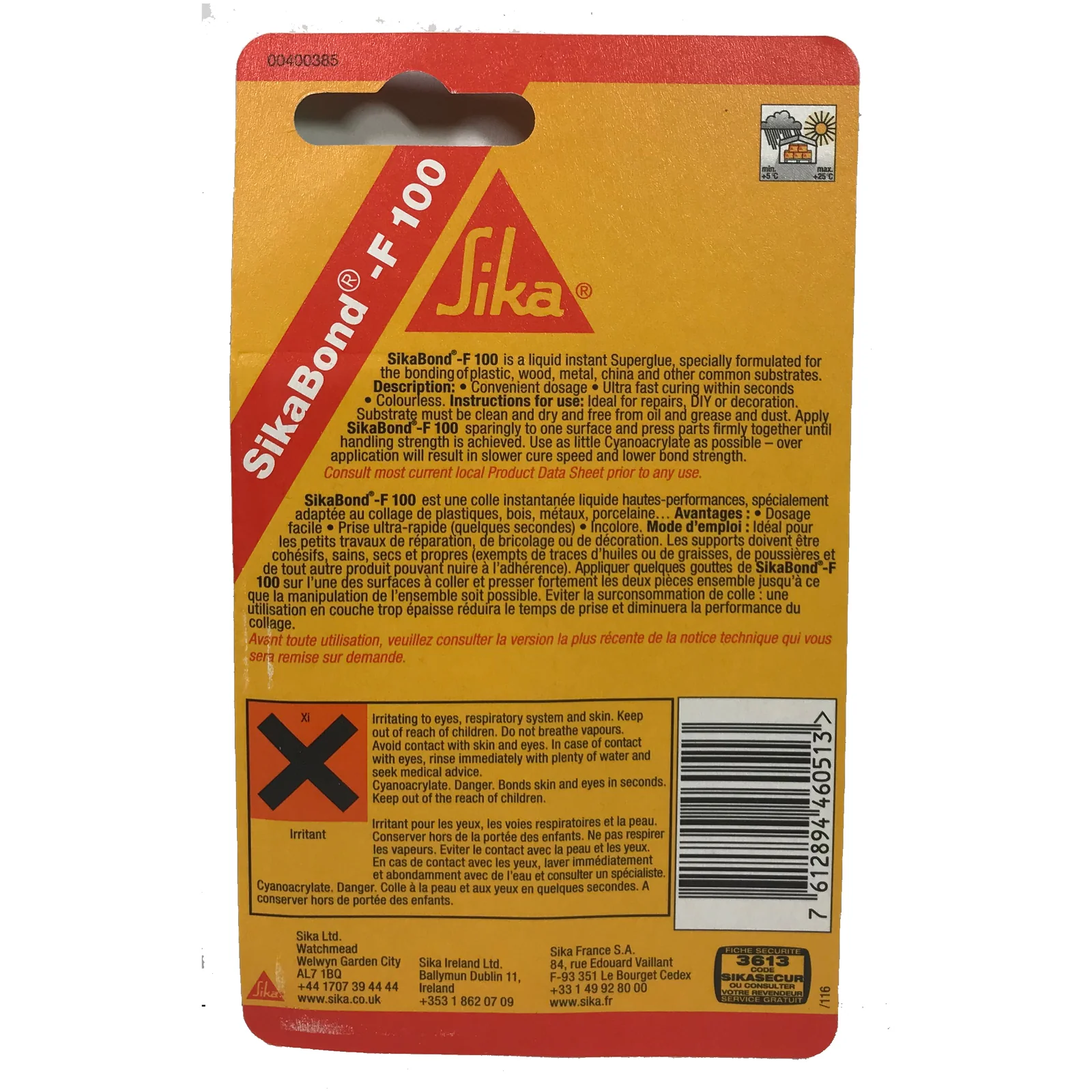 SikaBond F100 Superglue with Anticlog Cap 3g - Image 3