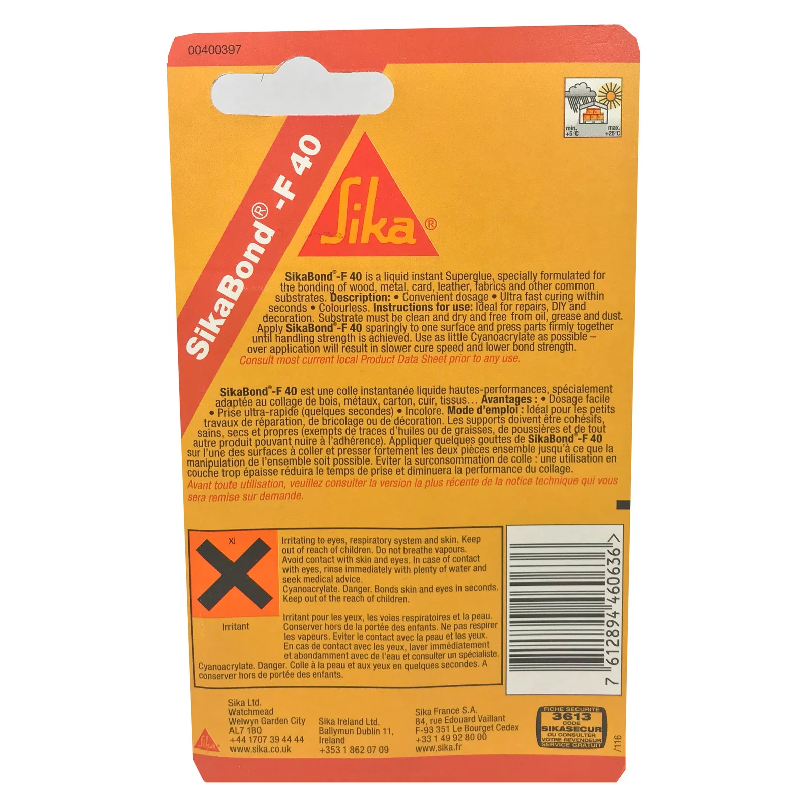 SikaBond F40 SuperGlue for absorbent substrates with brush precise applicator 5g - Image 2