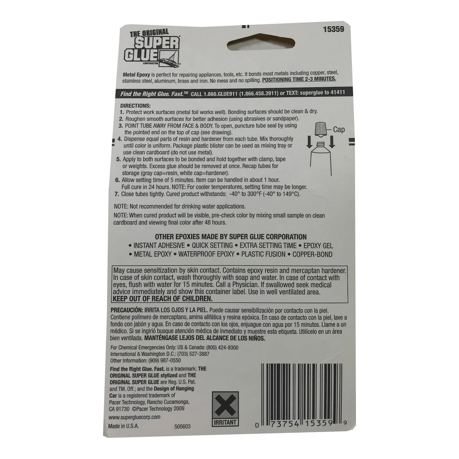 The Original Super Glue 5 Minute Metal Epoxy Adhesive Single Use Tubes Bonds Various Metals 6g - Image 2