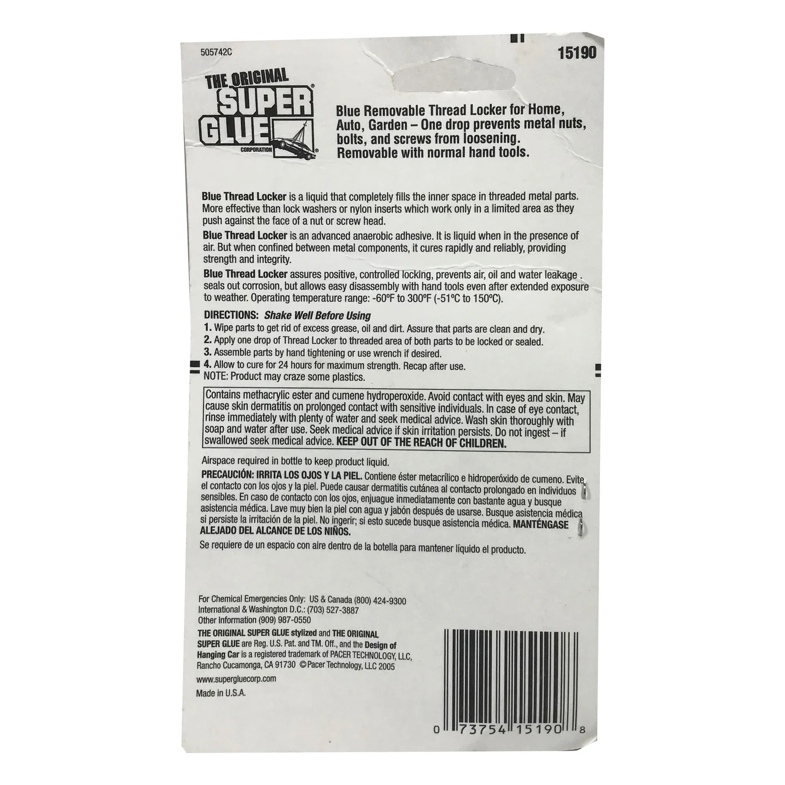 The Original Super Glue Blue Thread Locker Removable Prevents loosening - Can be removed with hand tools 6ml - Image 3