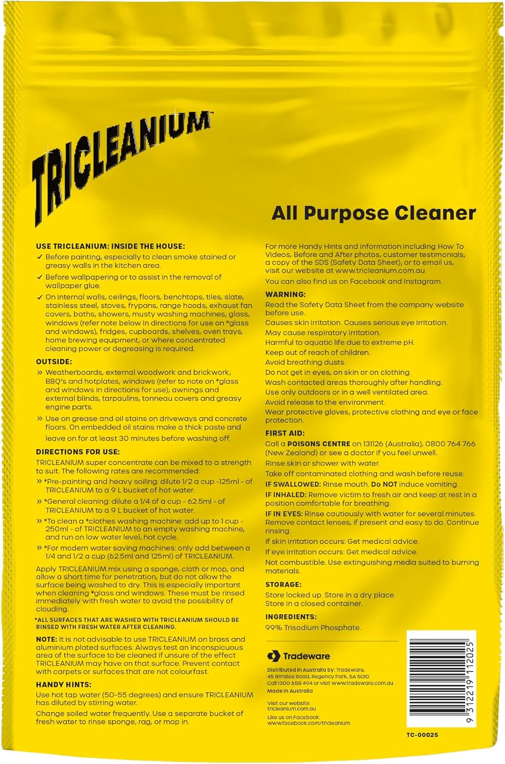 Tricleanium Ultra Concentrated Cleaner Sugar Soap 2Kg - Image 2